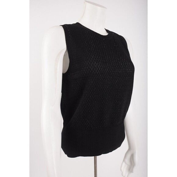 Rachel Roy Womans Shell Tank Top Shirt Camisole Size L Black Stretchy NWT - Picture 2 of 6
